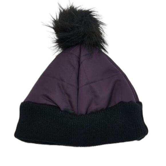 Artic Expedition Purple Quilted Beanie Removable Pom Pom Winter Hat Size S/M NWT - Picture 1 of 9
